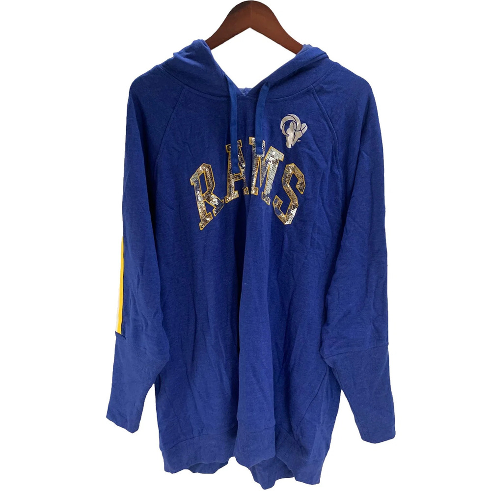 NFL Women's Double Team Tunic Pullover Hoodie Rams - Regular